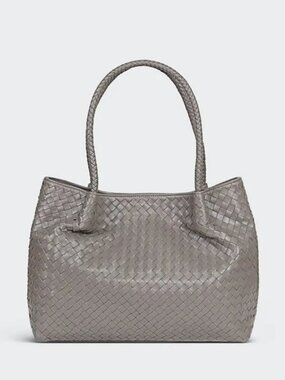 Grey Woven Leather Shoulder Bag "LIKE NEW"
